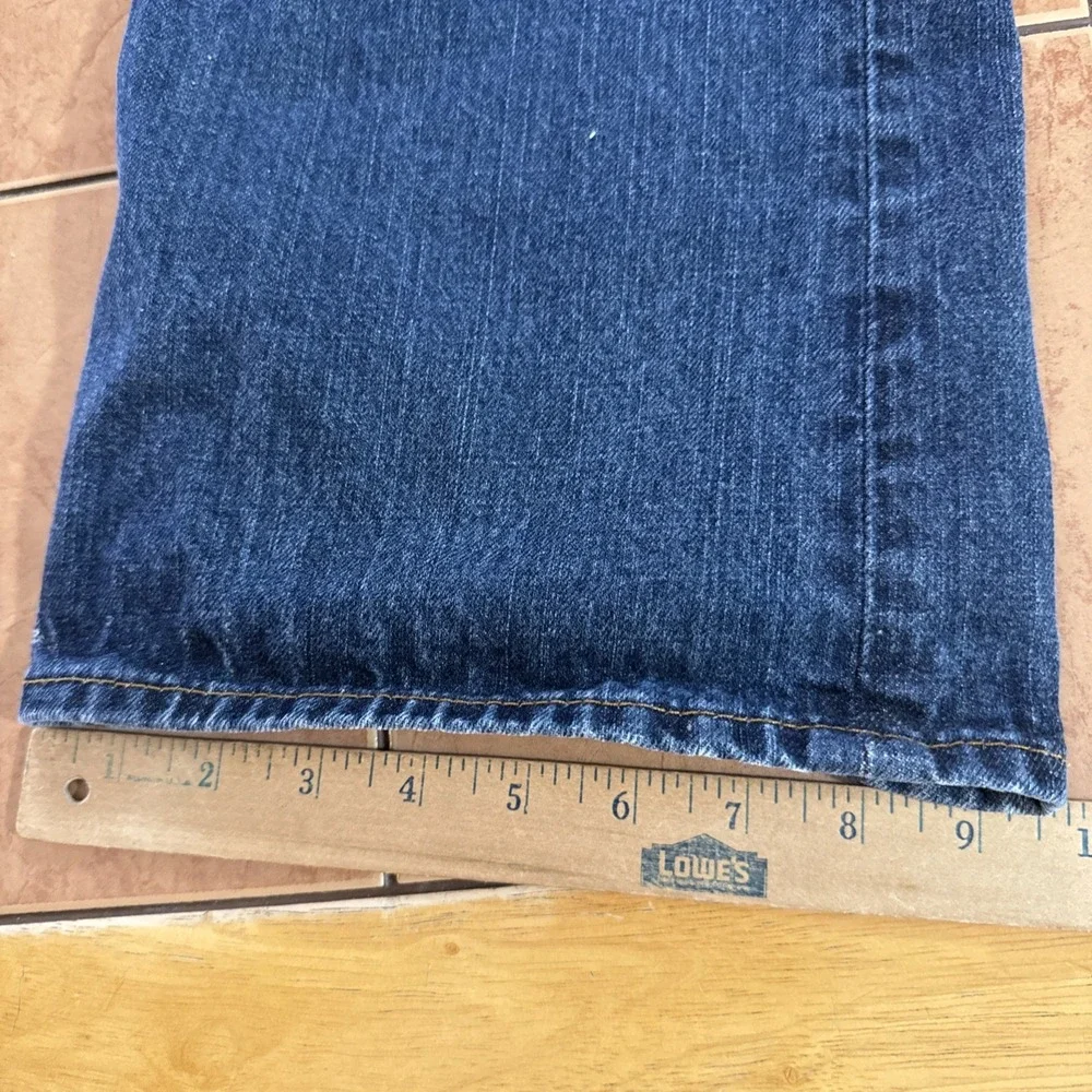 True Religion Jeans Mens Sz 40 x 34 Blue Straight Flap Stretch Denim USA Made
